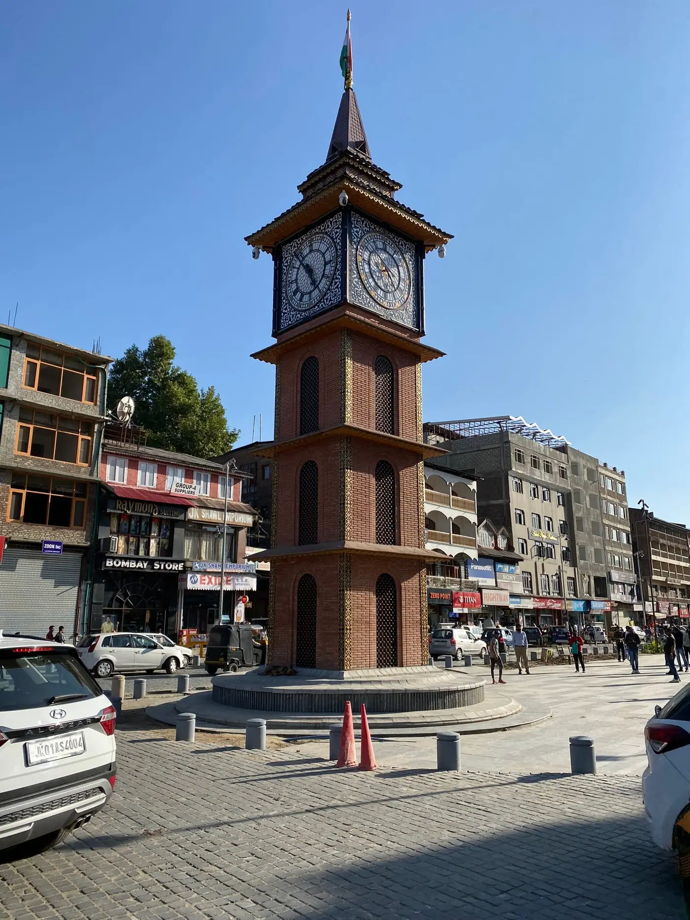The clock tower at Lal Chowk in Srinagar