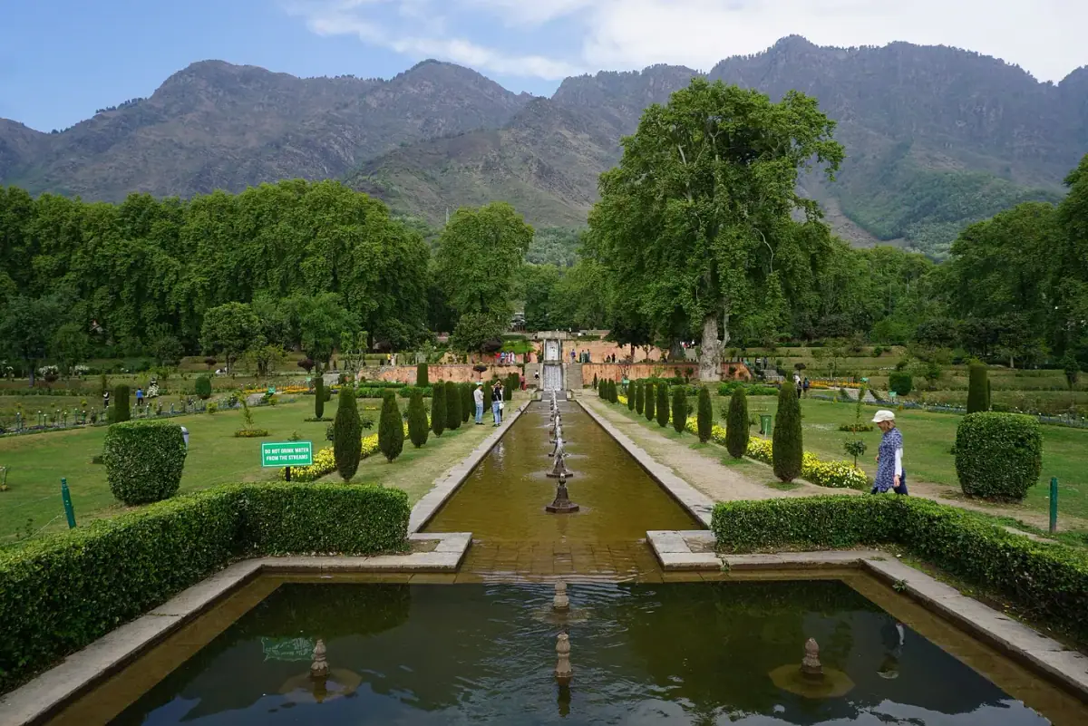 Terraced water channel and Mughal garden at Nishat Bagh, Srinagar