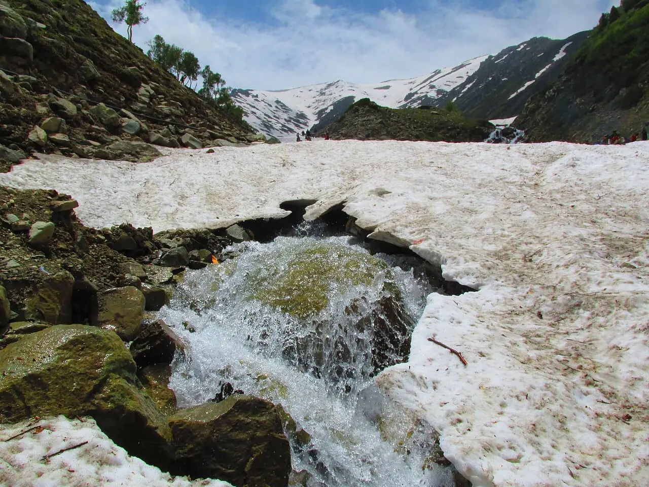 Glacier meltwater flowing through the Sonmarg valley